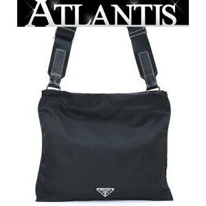 Prada Nylon Leather Shoulder Bag Black
